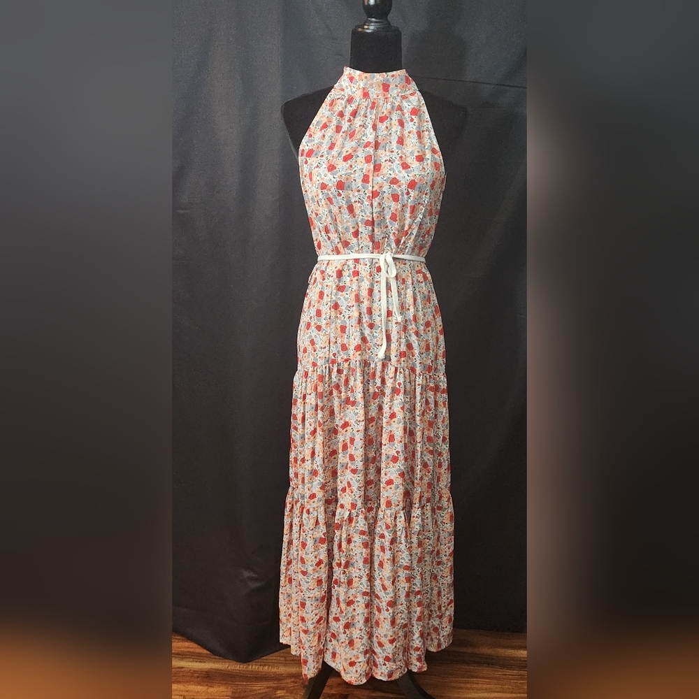 Thanne Floral Halter Maxi Dress Size 12